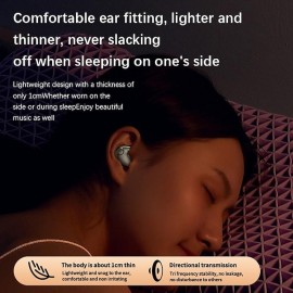 Wireless Stereo Sleep Headphones Mini in-Ear Noise Cancelling Earbuds Bone Conduction Bluetooth Music Headset with Charging Box
