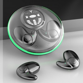 Wireless Stereo Sleep Headphones Mini in-Ear Noise Cancelling Earbuds Bone Conduction Bluetooth Music Headset with Charging Box
