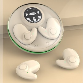 Wireless Stereo Sleep Headphones Mini in-Ear Noise Cancelling Earbuds Bone Conduction Bluetooth Music Headset with Charging Box
