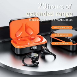 High Quality Sports Wireless Earbud  Bluetooth 5.3 Earphones with Noise Cancelling Mic HiFi Stereo Over Ear Bud with LED Display and USB-C for IOS/Android
