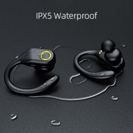 High Quality Sports Wireless Earbud  Bluetooth 5.3 Earphones with Noise Cancelling Mic HiFi Stereo Over Ear Bud with LED Display and USB-C for IOS/Android
