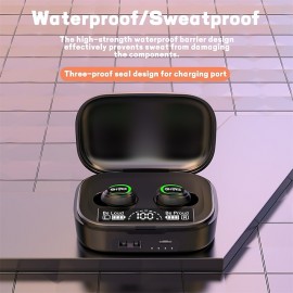 TWS Bluetooth Headphone MD06 Wireless 5.0 Mini Charged Digital Display Large Capacity Charging Bin True Wireless Headphones TWS Earbuds In Ear Bluetooth 5.2 Sports Auto Pairing LED Power Display for
