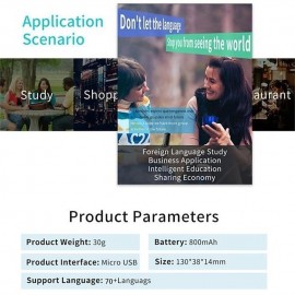 Newest Smart Voice Translator Device Electronic Portable 3 In 1 Voice / Text / Photographic Bluetooth Language Translator
