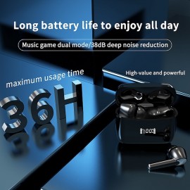 J8 Wireless Earphone Noise Reduction Bluetooth 5.3 Headphones, Deep Bass Stereo Earbuds with HD Mic IPX7 Waterproof 40H Playtime Headphones
