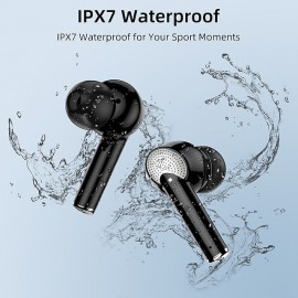 J8 Wireless Earphone Noise Reduction Bluetooth 5.3 Headphones, Deep Bass Stereo Earbuds with HD Mic IPX7 Waterproof 40H Playtime Headphones
