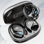 New Wireless Earbuds For Running Sports Wireless Earphones With Earhooks Pure Bass Sound 60H Over Ear Headphones With Dual-LED Display IPX7 Waterproof Earphones Built-in Microphone Noise Cancelling Headset
