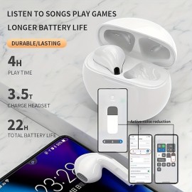 Pro6 Wireless Bluetooth Headphones Tws Earphones Mini Heaset with Charging Case Waterproof Earbuds for All Phone Huawei iPhone
