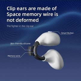 Wireless Ear Clip Bone Conduction Headphones fones Bluetooth 5.3 Ear Clip on Ear Earring sports earphones earbud hooks with Mic
