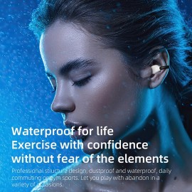 Wireless Ear Clip Bone Conduction Headphones fones Bluetooth 5.3 Ear Clip on Ear Earring sports earphones earbud hooks with Mic
