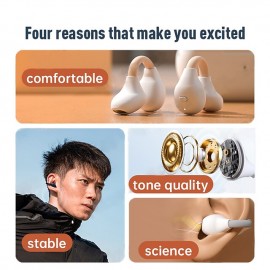 Wireless Ear Clip Bone Conduction Headphones fones Bluetooth 5.3 Ear Clip on Ear Earring sports earphones earbud hooks with Mic
