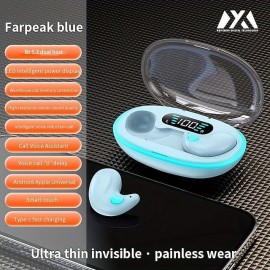 New Digital Display TWS Bluetooth Earphones Invisible Mini Sleep Wireless Bluetooth Earphones For Side Sleeping Dedicated Noise Cancelling Earphones
