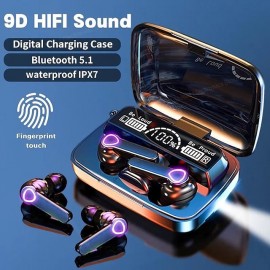 9D Stereo Bluetooth Earbuds TWS Wireless Bluetooth5.1 Earphones Waterproof Sport Headset Noise Reduction In Ear Headphones with Charginng Case
