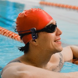 Sonar IPX8 Waterproof Bone Conduction Open-Ear Headphones with MP3 and Bluetooth | For Swimmers & Athletes, Water Sports & Underwater Activities | Weatherproof, Dustproof and Water Resistant
