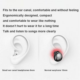 TWS Wireless lnvisible Bluetooth Headphones Mini Semi-In-Ear Earbuds x6 Noise Reduction Sports Headset
