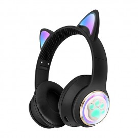 Kids Bluetooth Headphones LED Lights Stereo Sound with MIC Volume Limited 25H Playtime Foldable Bluetooth 5.3 Kids Wireless Headphones on Ear for Tablets Phone PC
