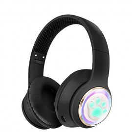 Kids Bluetooth Headphones LED Lights Stereo Sound with MIC Volume Limited 25H Playtime Foldable Bluetooth 5.3 Kids Wireless Headphones on Ear for Tablets Phone PC
