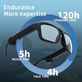 XG-88 Bluetooth Eyeglasses Headphones, Smart Open Ear Audio Glasses Speaker Ear Hook Bluetooth5.0 Waterproof Ergonomic Design Fast Charging Earphones
