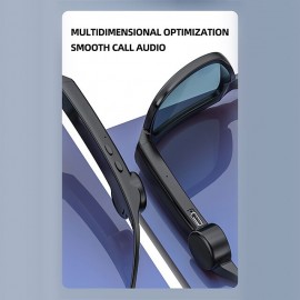 XG-88 Bluetooth Eyeglasses Headphones, Smart Open Ear Audio Glasses Speaker Ear Hook Bluetooth5.0 Waterproof Ergonomic Design Fast Charging Earphones
