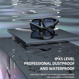 XG-88 Bluetooth Eyeglasses Headphones, Smart Open Ear Audio Glasses Speaker Ear Hook Bluetooth5.0 Waterproof Ergonomic Design Fast Charging Earphones
