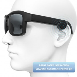 XG-88 Bluetooth Eyeglasses Headphones, Smart Open Ear Audio Glasses Speaker Ear Hook Bluetooth5.0 Waterproof Ergonomic Design Fast Charging Earphones

