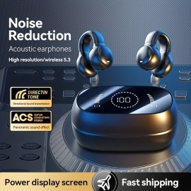 New Ear Clip-on Wireless Headset Long Battery Life Non-In-Ear Noise Reduction Large Screen LED Digital Display Wireless Headset
