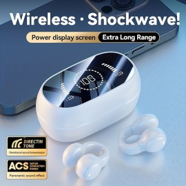 New Ear Clip-on Wireless Headset Long Battery Life Non-In-Ear Noise Reduction Large Screen LED Digital Display Wireless Headset
