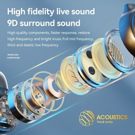 New Ear Clip-on Wireless Headset Long Battery Life Non-In-Ear Noise Reduction Large Screen LED Digital Display Wireless Headset
