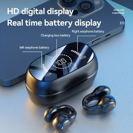 New Ear Clip-on Wireless Headset Long Battery Life Non-In-Ear Noise Reduction Large Screen LED Digital Display Wireless Headset
