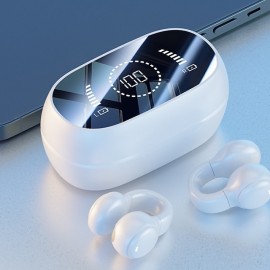 New Ear Clip-on Wireless Headset Long Battery Life Non-In-Ear Noise Reduction Large Screen LED Digital Display Wireless Headset

