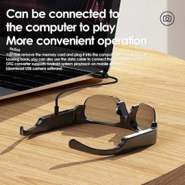 XL16 Camera Eyeglasses Bluetooth Headphones, Smart Open Ear Audio Glasses Speaker Ear Hook Bluetooth5.0 Stereo IPX6 Waterproof Long Battery Life Headphones, Gifts for Men
