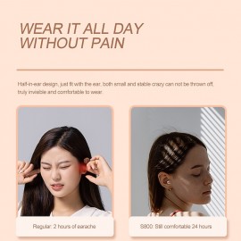 True Wireless Bluetooth Earphone Mini Invisible Headphones Bluetooth 5.3   HIFI Stereo Noise Reduction Sleep In Ear Earphones Smart Touch Sports Gaming Earphones for Smartphone
