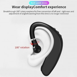 Wireless Bluetooth5.0 Headphone, Long Standby Business Earphone with Microphone, Waterproof Sport Bluetooth Headset, Noise Cancelling Earhook Earbuds for IOS Android Windows Smartphone
