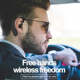 Wireless Bluetooth5.0 Headphone, Long Standby Business Earphone with Microphone, Waterproof Sport Bluetooth Headset, Noise Cancelling Earhook Earbuds for IOS Android Windows Smartphone
