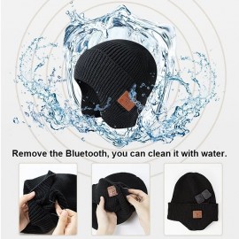 Wireless Bluetooth 5.0 Hat Outdoor Warm Music Headset with MIC for Handsfree Rechargeable Earphone Gift for Men and Women
