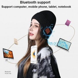 Wireless Bluetooth 5.0 Hat Outdoor Warm Music Headset with MIC for Handsfree Rechargeable Earphone Gift for Men and Women
