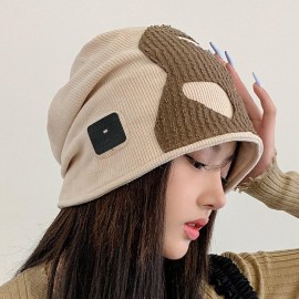 Wireless Bluetooth Headphones Winter Music Hat Warm Knitting Beanie Cap USB Rechargeable Sport Headset with MIC for Cell Phone
