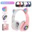 RGB Cute Cat Bluetooth Headphone Wireless Headset Foldable Hifi Music Stereo Noise Cancel Earphone TF Card For Kids Girls Gifts Christmas Gift
