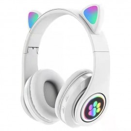 RGB Cute Cat Bluetooth Headphone Wireless Headset Foldable Hifi Music Stereo Noise Cancel Earphone TF Card For Kids Girls Gifts Christmas Gift
