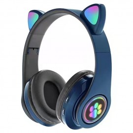 RGB Cute Cat Bluetooth Headphone Wireless Headset Foldable Hifi Music Stereo Noise Cancel Earphone TF Card For Kids Girls Gifts Christmas Gift
