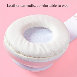 RGB Cute Cat Bluetooth Headphone Wireless Headset Foldable Hifi Music Stereo Noise Cancel Earphone TF Card For Kids Girls Gifts Christmas Gift
