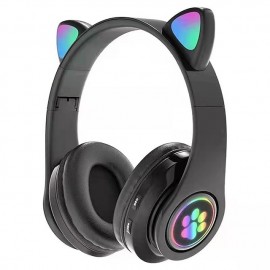RGB Cute Cat Bluetooth Headphone Wireless Headset Foldable Hifi Music Stereo Noise Cancel Earphone TF Card For Kids Girls Gifts Christmas Gift
