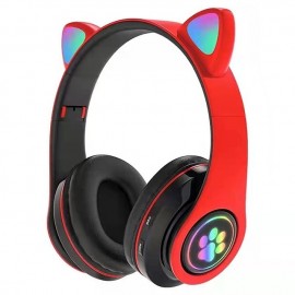 RGB Cute Cat Bluetooth Headphone Wireless Headset Foldable Hifi Music Stereo Noise Cancel Earphone TF Card For Kids Girls Gifts Christmas Gift
