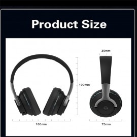 Bluetooth Headphones Wireless Headphon with Mic USB Adaptor Headset Noise Canceling Stereo Foldable Bass for TV Earphone
