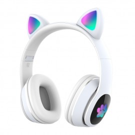 L400 LED Flash Cute Cat Ears Headphone With Microphone Bluetooth Earphone Over-Ear Wireless Music Gaming Player Over-Ear Wireless Headset
