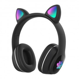 L400 LED Flash Cute Cat Ears Headphone With Microphone Bluetooth Earphone Over-Ear Wireless Music Gaming Player Over-Ear Wireless Headset

