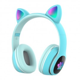 L400 LED Flash Cute Cat Ears Headphone With Microphone Bluetooth Earphone Over-Ear Wireless Music Gaming Player Over-Ear Wireless Headset
