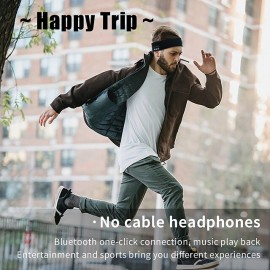 Bluetooth Headband HD Speakers Z3 Bluetooth 5.0 Wireless Headband Headphones Stylish Grey Headband Outdoor Fitness Headset Music Headband Knitting Movement for Christmas Gift
