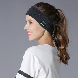 Bluetooth Headband HD Speakers Z3 Bluetooth 5.0 Wireless Headband Headphones Stylish Grey Headband Outdoor Fitness Headset Music Headband Knitting Movement for Christmas Gift
