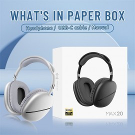 MAX20 Over-ear Headphone Over Ear 3.5mm Audio Jack PS4 PS5 XBOX Bluetooth 5.3 Waterproof Ergonomic Design Stereo for Apple Samsung Huawei Xiaomi MI  Everyday Use Traveling Cycling Mobile Phone Travel
