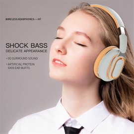 H7 Wireless Headphone, Bluetooth Earphones Deep Bass Headset Hifi Sound Foldable Over Ear Helmet with Mic
